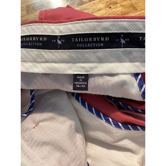 TAILOR BYRD Chino Pants 36/30 Classic Preppy Salmon Coral Straight Leg Summer - Picture 7 of 8